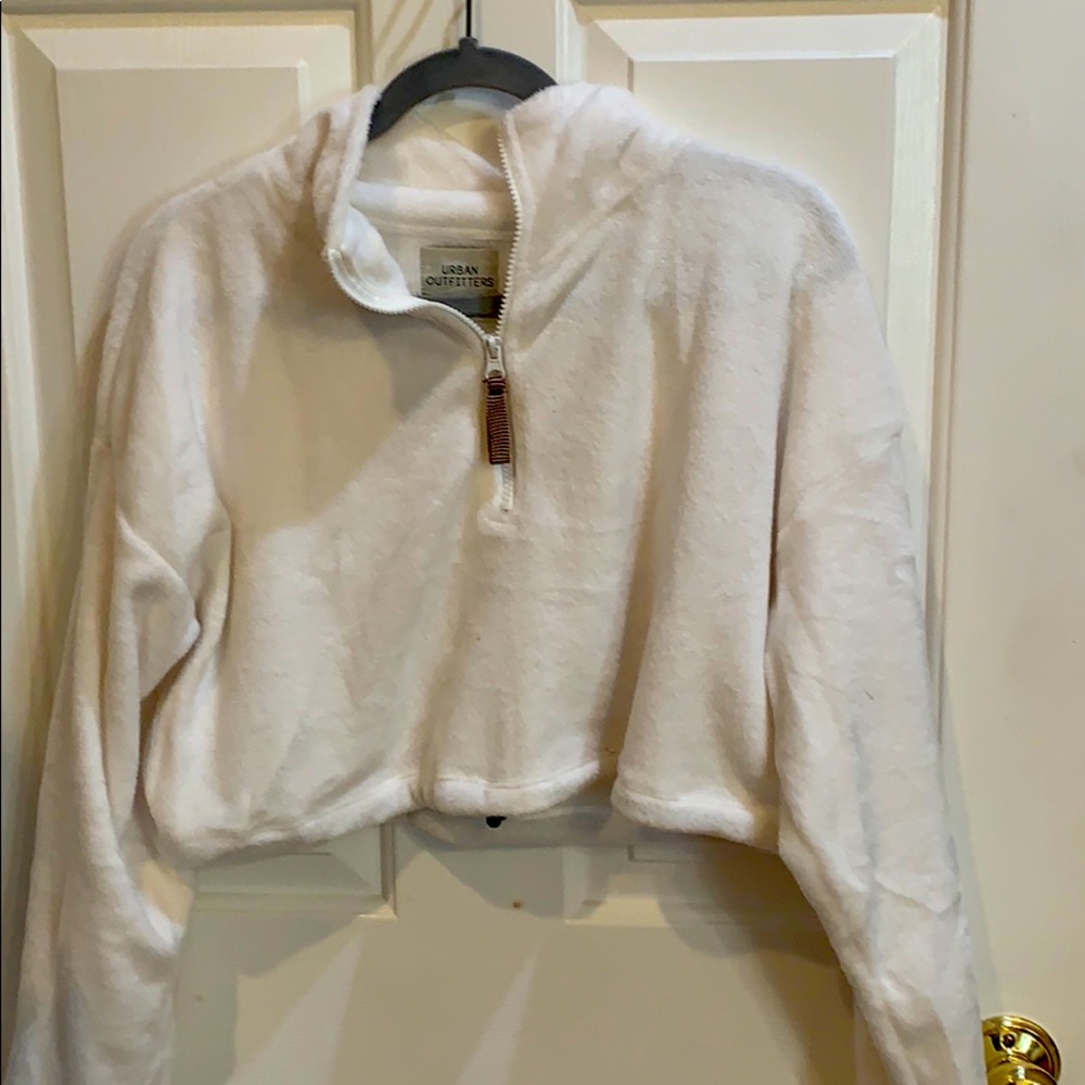 Urban outfitters white fuzzy sweatshirt